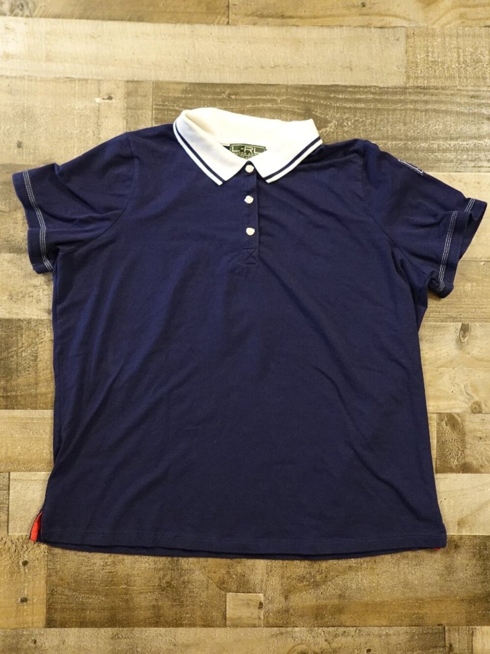 Lauren Ralph‎ Lauren Active Polo Shirt Women’s 2X Navy White Classic